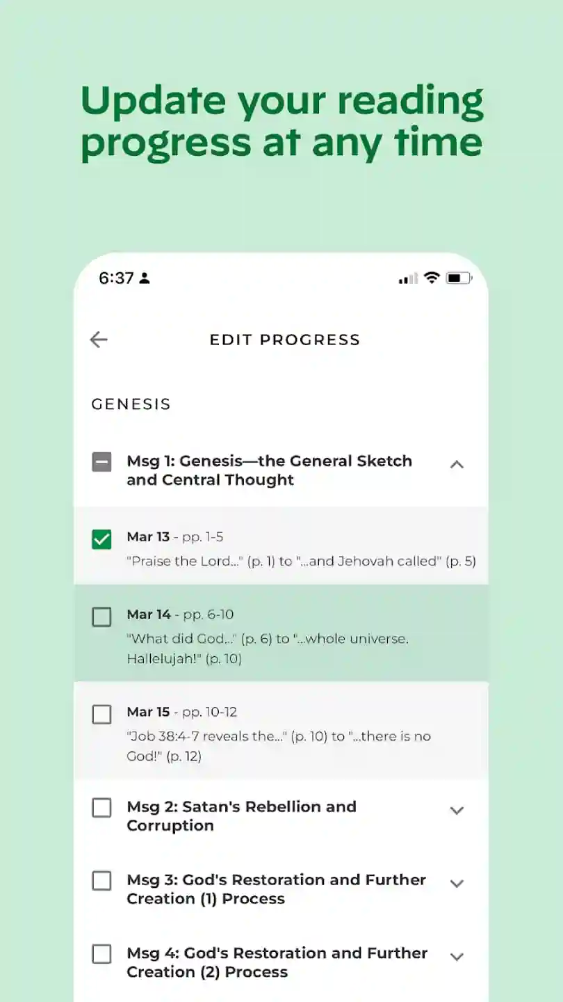 Screenshot of 500LS Bible study app showing the main navigation screen